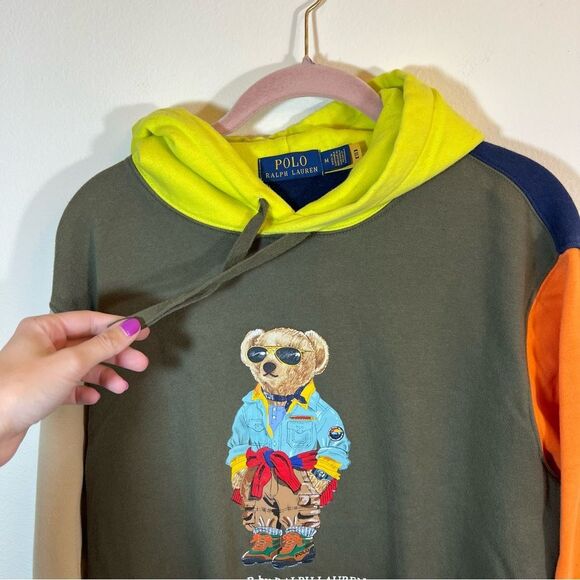 Polo Ralph Lauren Men’s Expedition Voyager Adventure Bear Color Block Hoodie M - Picture 3 of 14